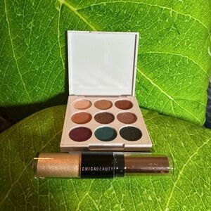 Green & Neutral Blush Palette with Dual Shimmer Stick